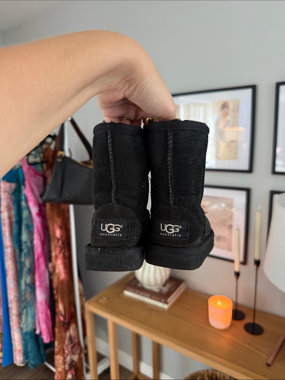 UGG Kids Classic Boots - Black Suede